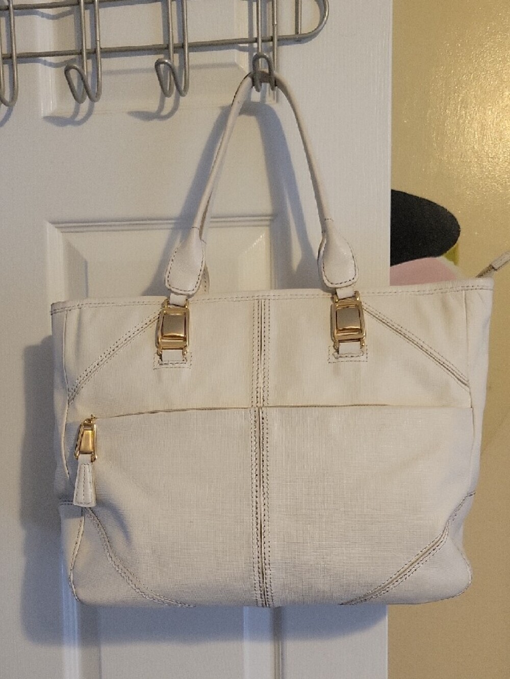 BRIGHTON TRENDORA  Leather HandBag Tote Satchel MG Shoulder Bag gold accents